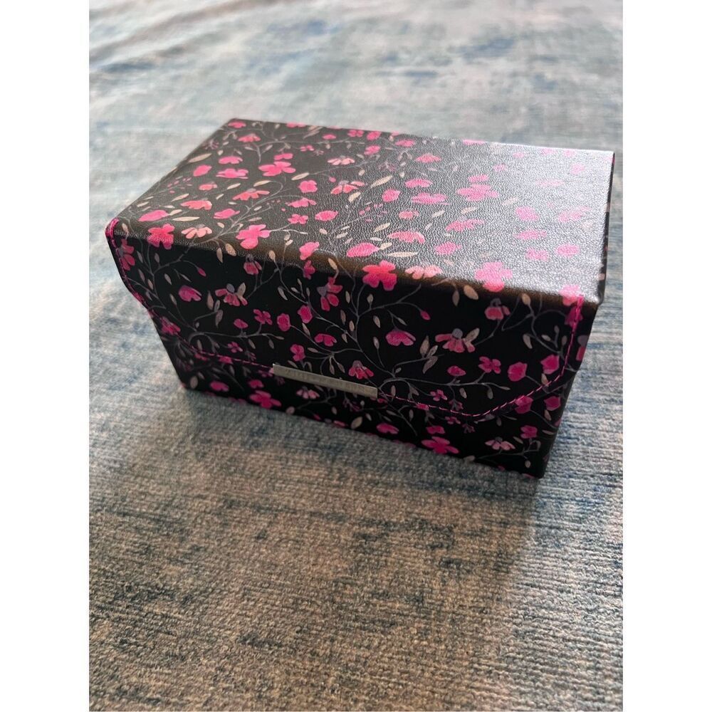 ZiGi & MARAiS Black Pink Floral Foldable Travel Eyeglass Jewelry Box